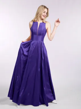 A-ligne Taffeta Robe Longue avec Poches Régence