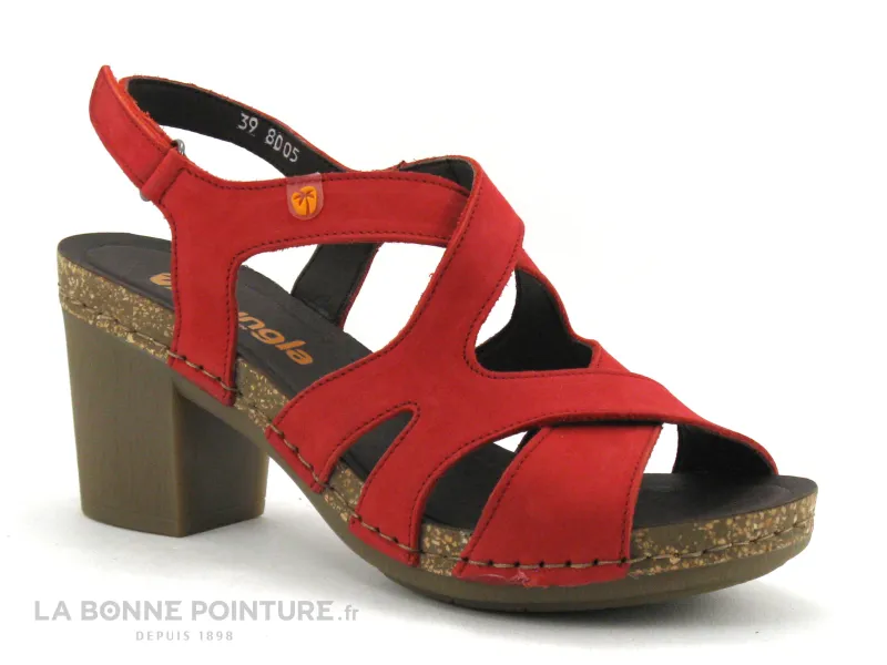 Achat chaussures Jungla Femme Sandale et Nu-pieds, vente Jungla 8005 - Nu-pieds Femme en cuir rouge a talon haut