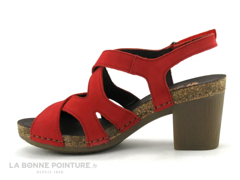 Achat chaussures Jungla Femme Sandale et Nu-pieds, vente Jungla 8005 - Nu-pieds Femme en cuir rouge a talon haut