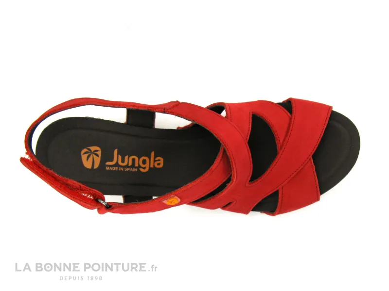 Achat chaussures Jungla Femme Sandale et Nu-pieds, vente Jungla 8005 - Nu-pieds Femme en cuir rouge a talon haut