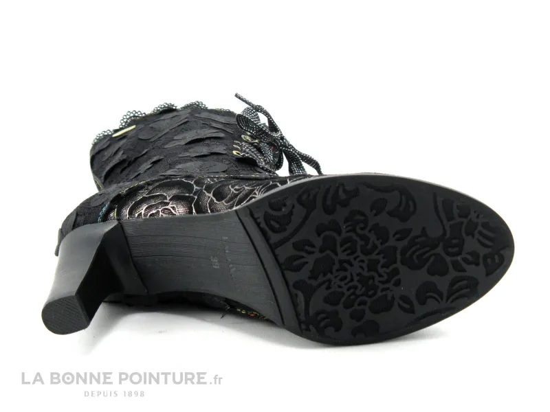 Achat chaussures Laura Vita Femme Botte, vente Laura Vita ALCBANEO 351 Noir - Botte a lacet Femme - Talon haut