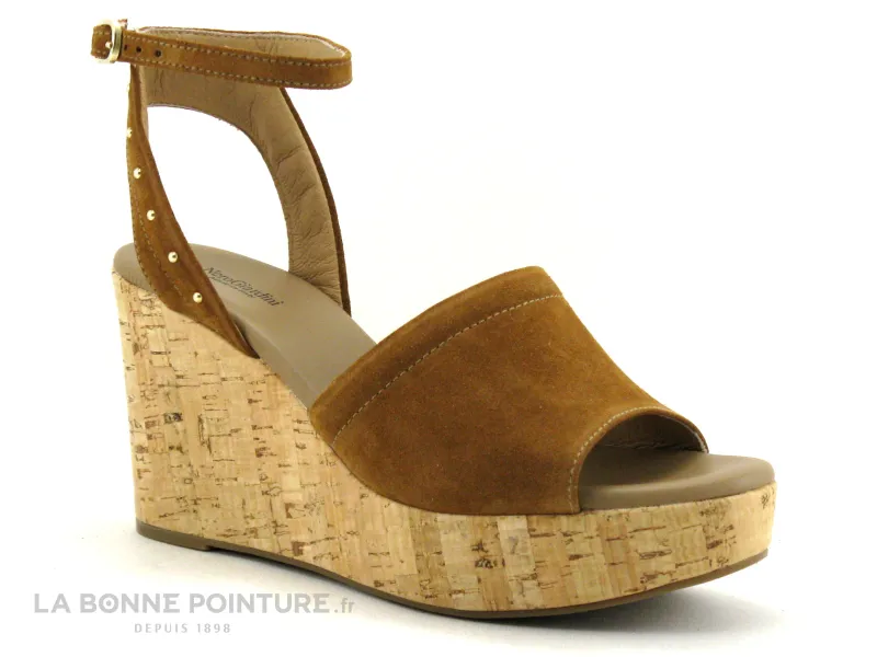 Achat chaussures NeroGiardini Femme Sandale et Nu-pieds, vente NeroGiardini E307663D 326 Velours tabacco - Nu-pieds compense mar