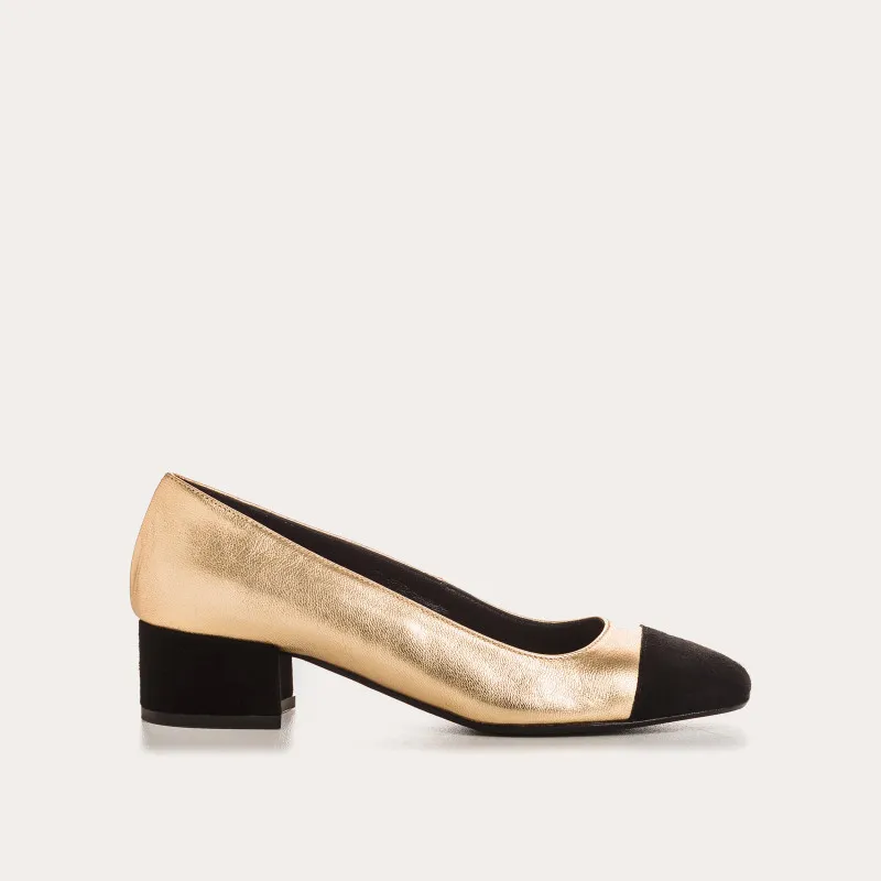 BALLERINES A TALONS RIVIERA CUIR METALLISE