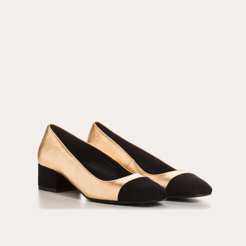 BALLERINES A TALONS RIVIERA CUIR METALLISE