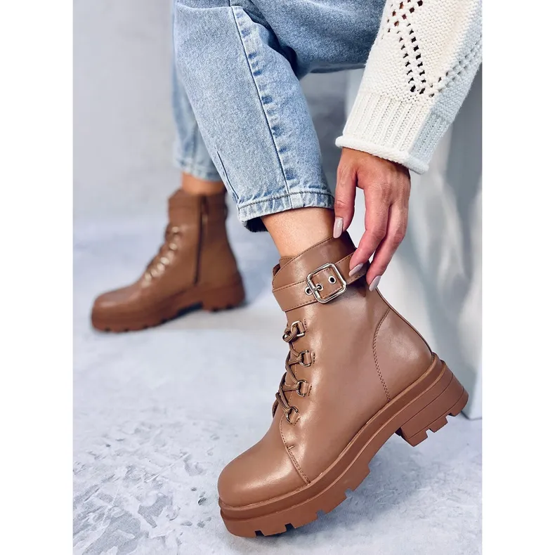 Bottes militaires Pomona Camel beige