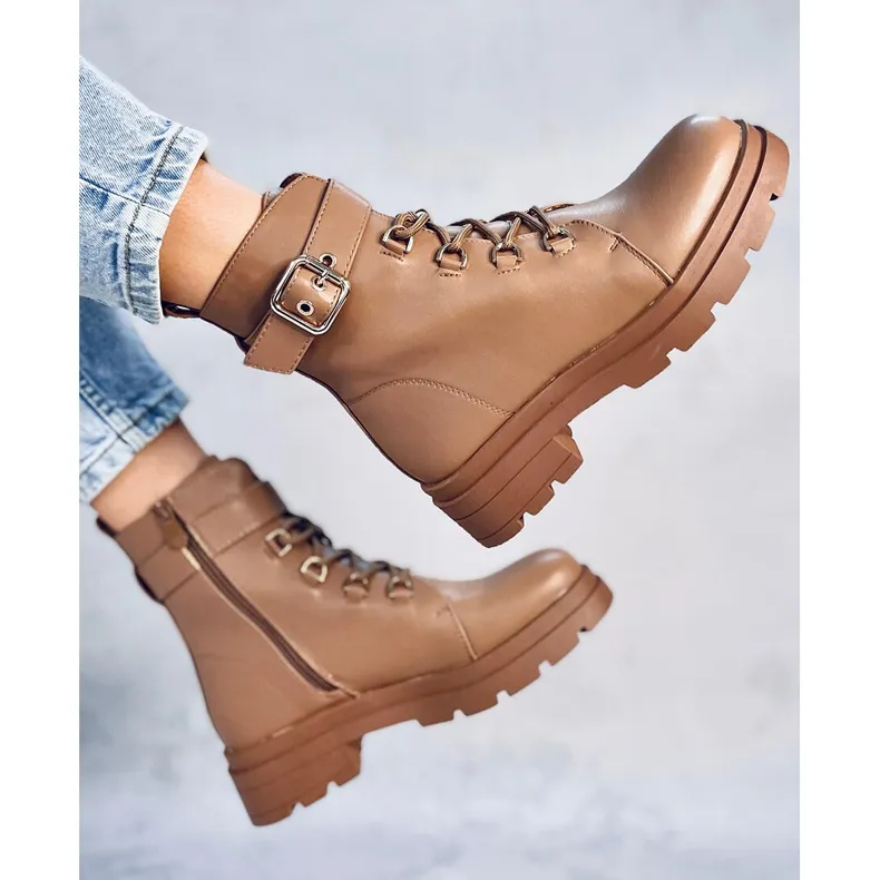 Bottes militaires Pomona Camel beige