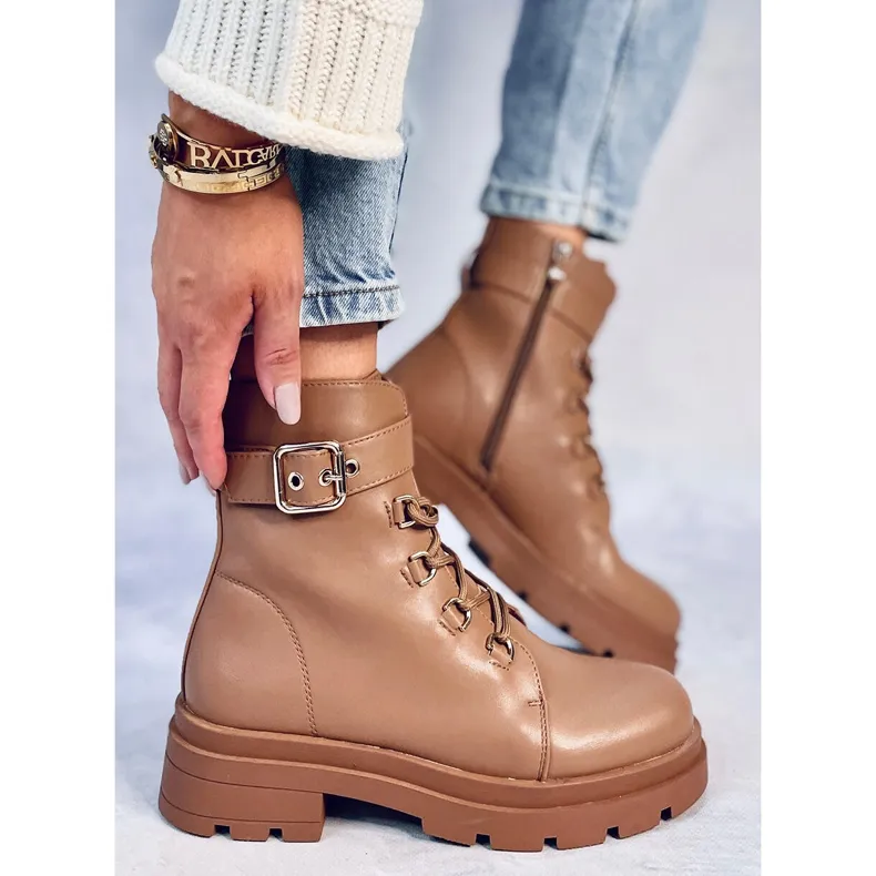 Bottes militaires Pomona Camel beige