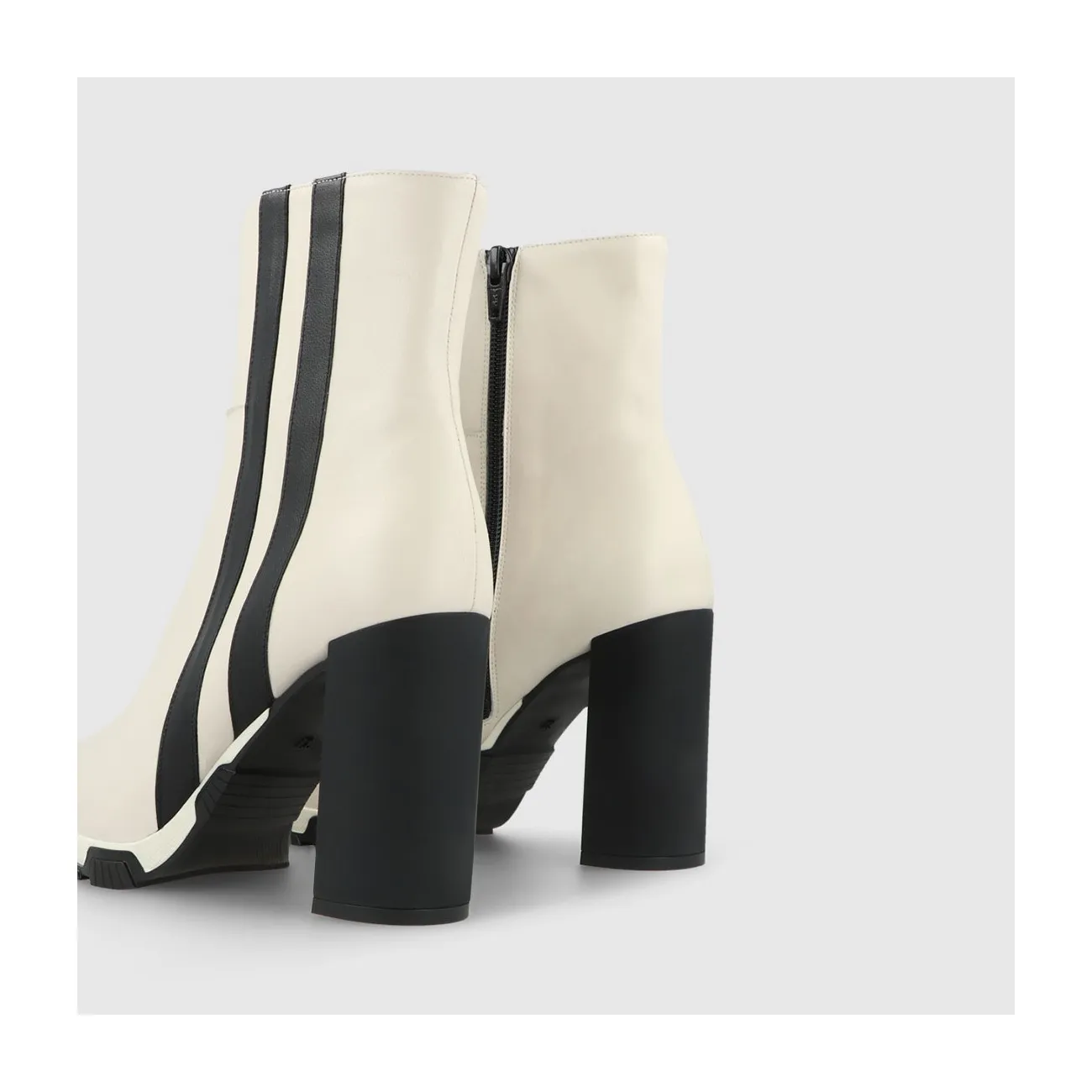 Bottes à talons femme en cuir blanc | LODI Chaussures femme en ligne.