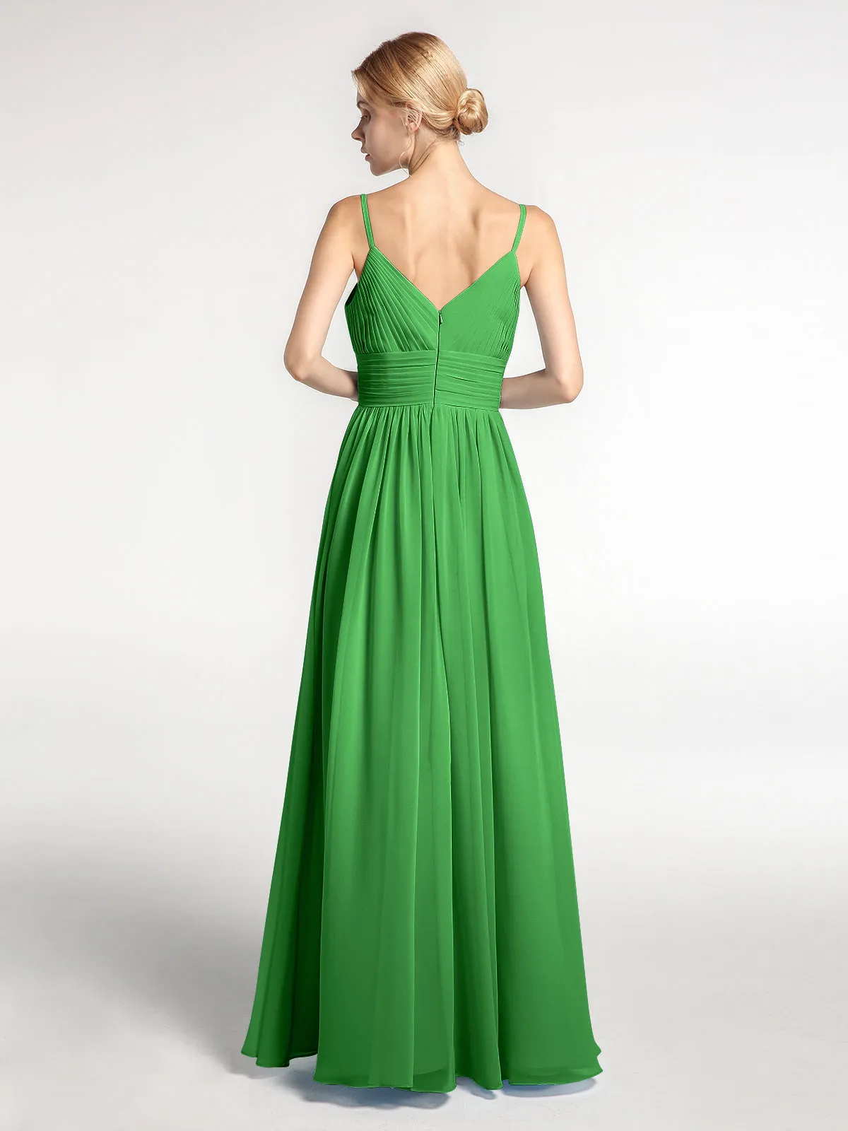 Bretelles Spaghetti Mousseline Maxi Robes Vert