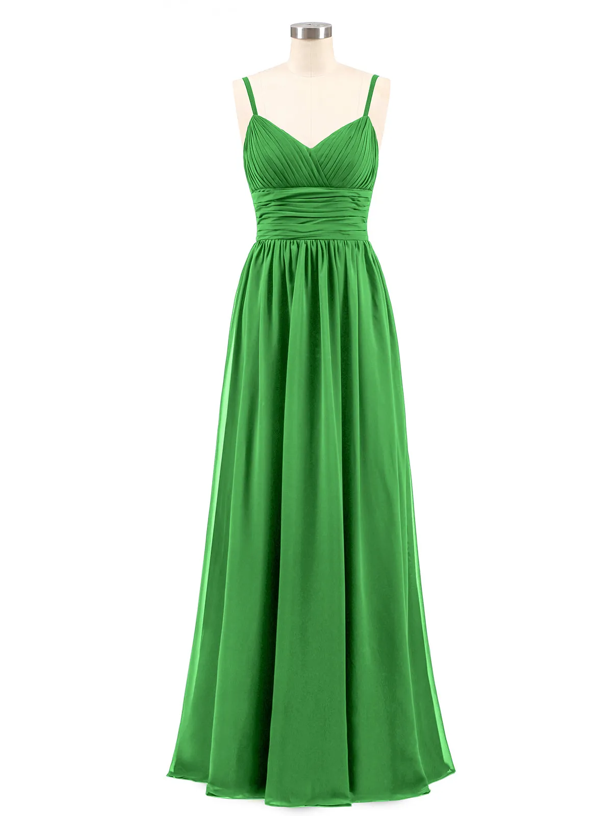 Bretelles Spaghetti Mousseline Maxi Robes Vert