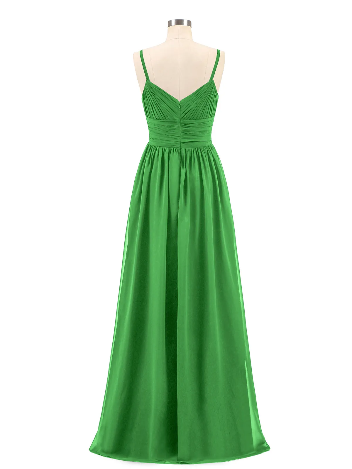 Bretelles Spaghetti Mousseline Maxi Robes Vert