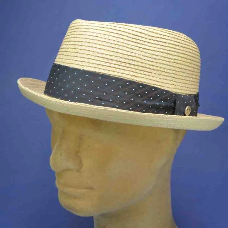 Chapeau Pork Pie, paille cousue, coloris naturel | Chapeau pour homme