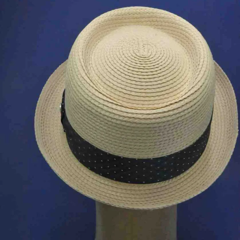 Chapeau Pork Pie, paille cousue, coloris naturel | Chapeau pour homme