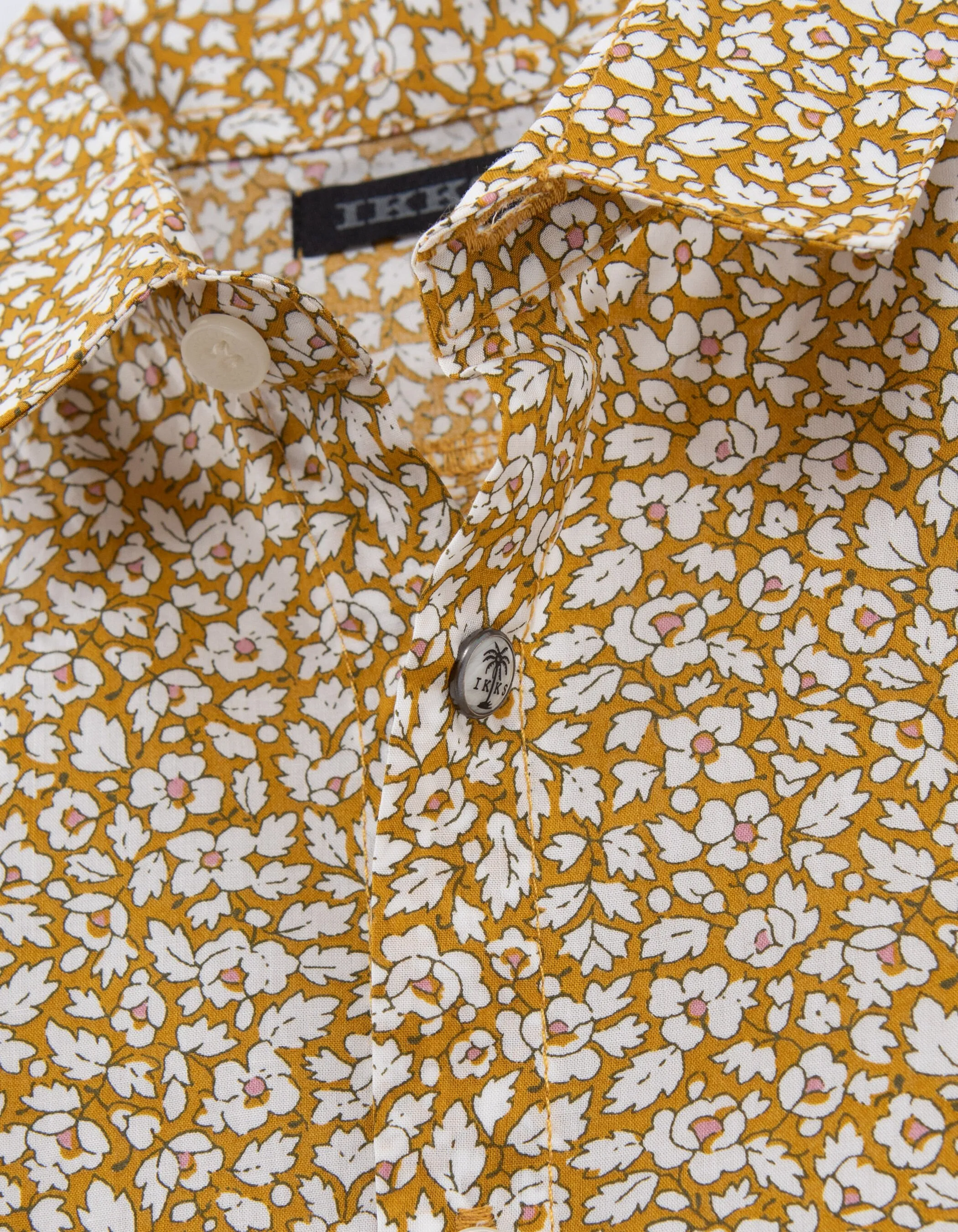 Chemise jaune tissu Liberty® motif floral garçon