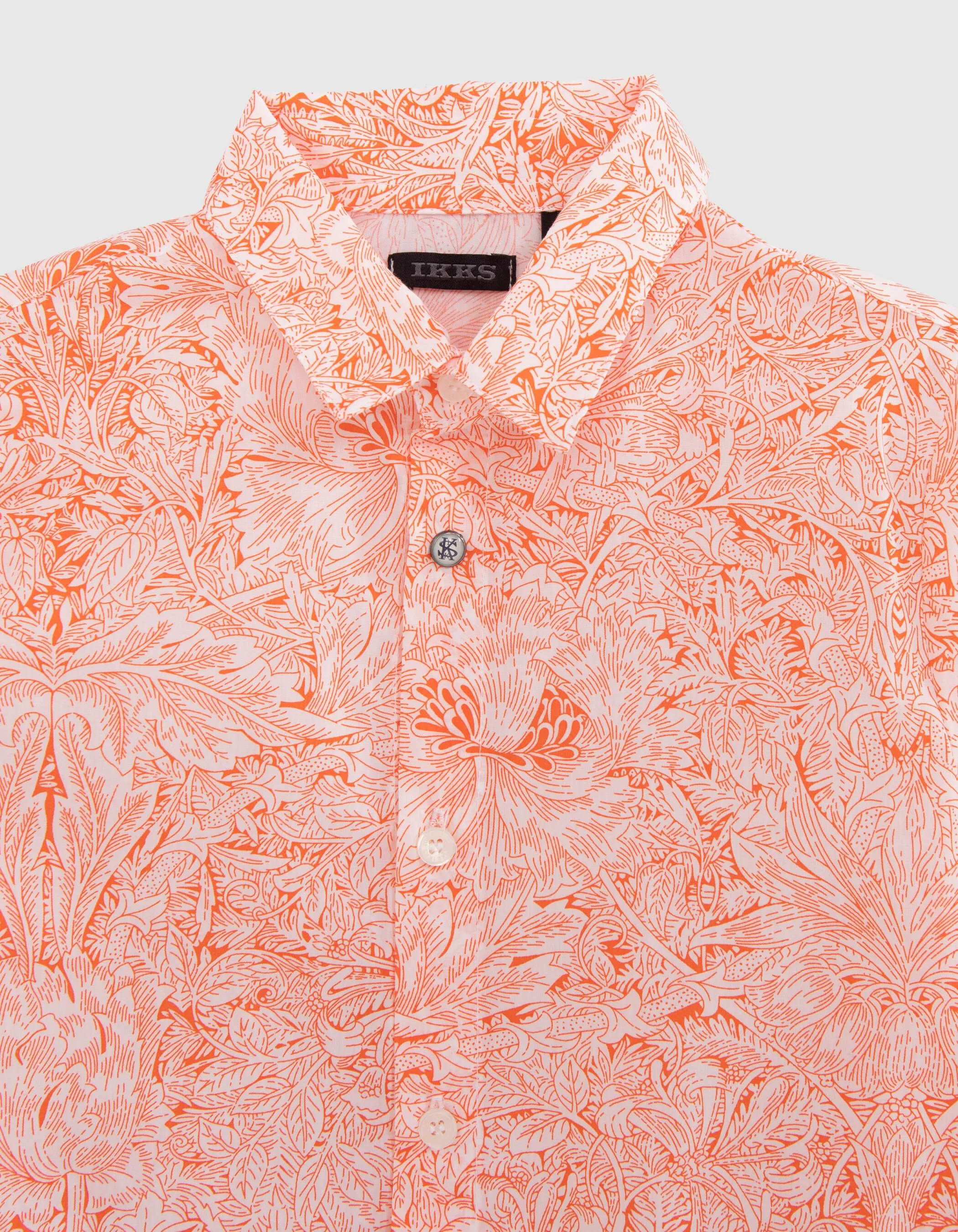 Chemise orange tissu Liberty® motif végétal garçon