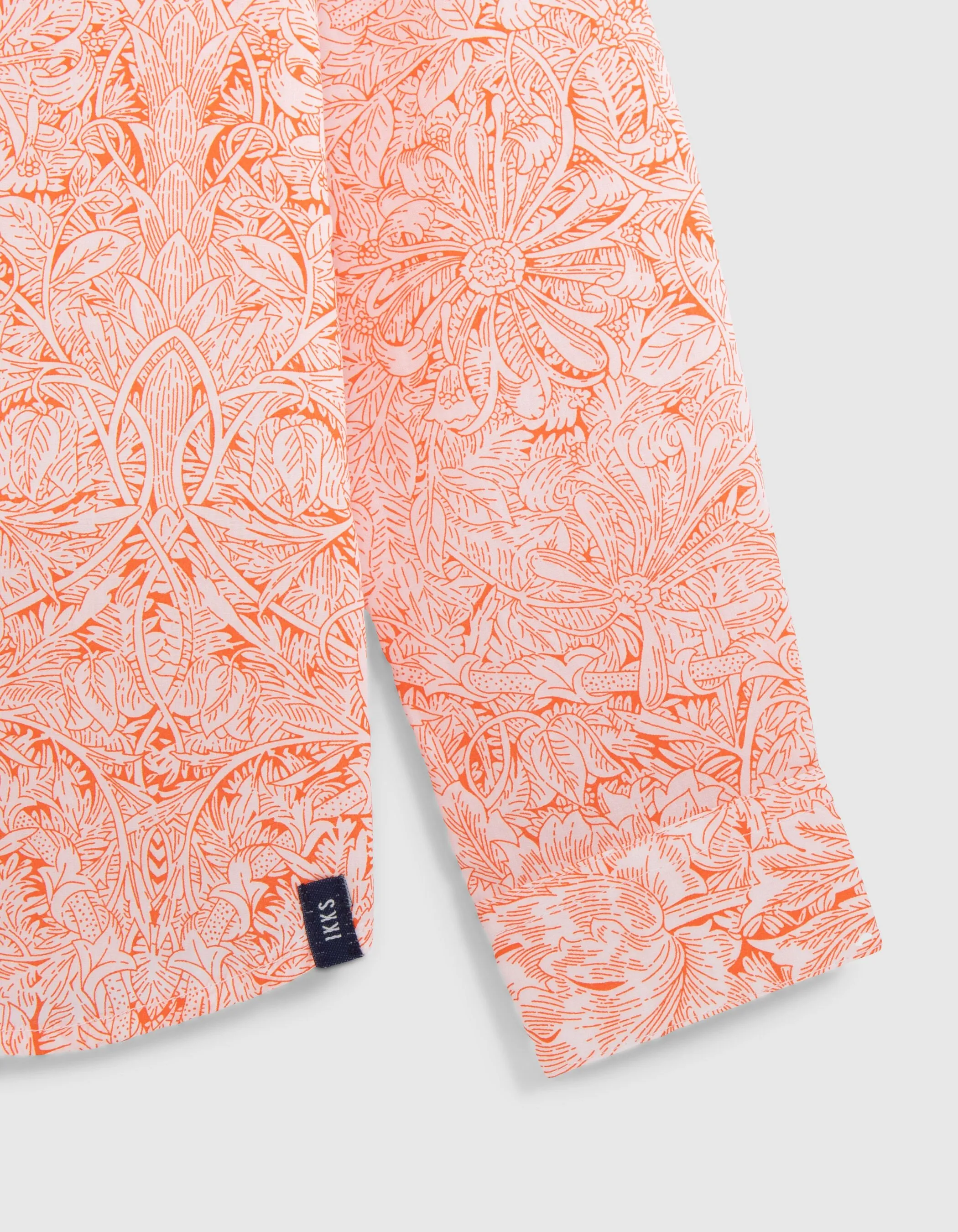 Chemise orange tissu Liberty® motif végétal garçon