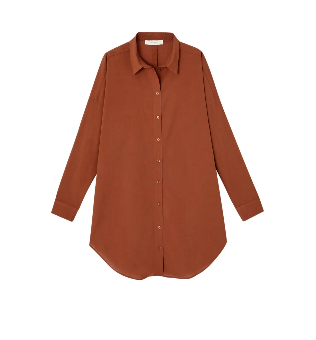 Chemise oversize en coton - Chocolat