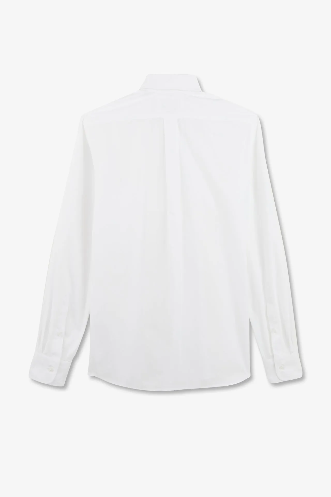 Chemise unie blanche en coton coupe classique