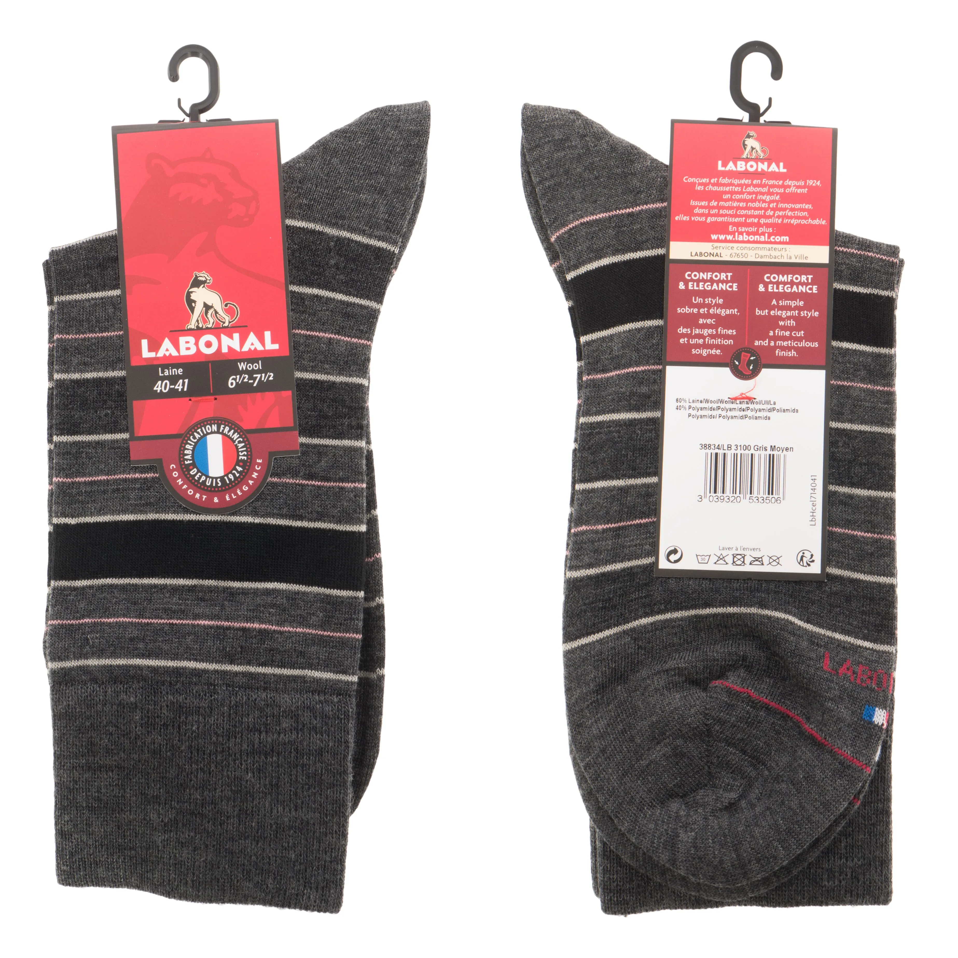 Coffret Chaussettes + Echarpe Grise - Labonal : vente chaussettes p...