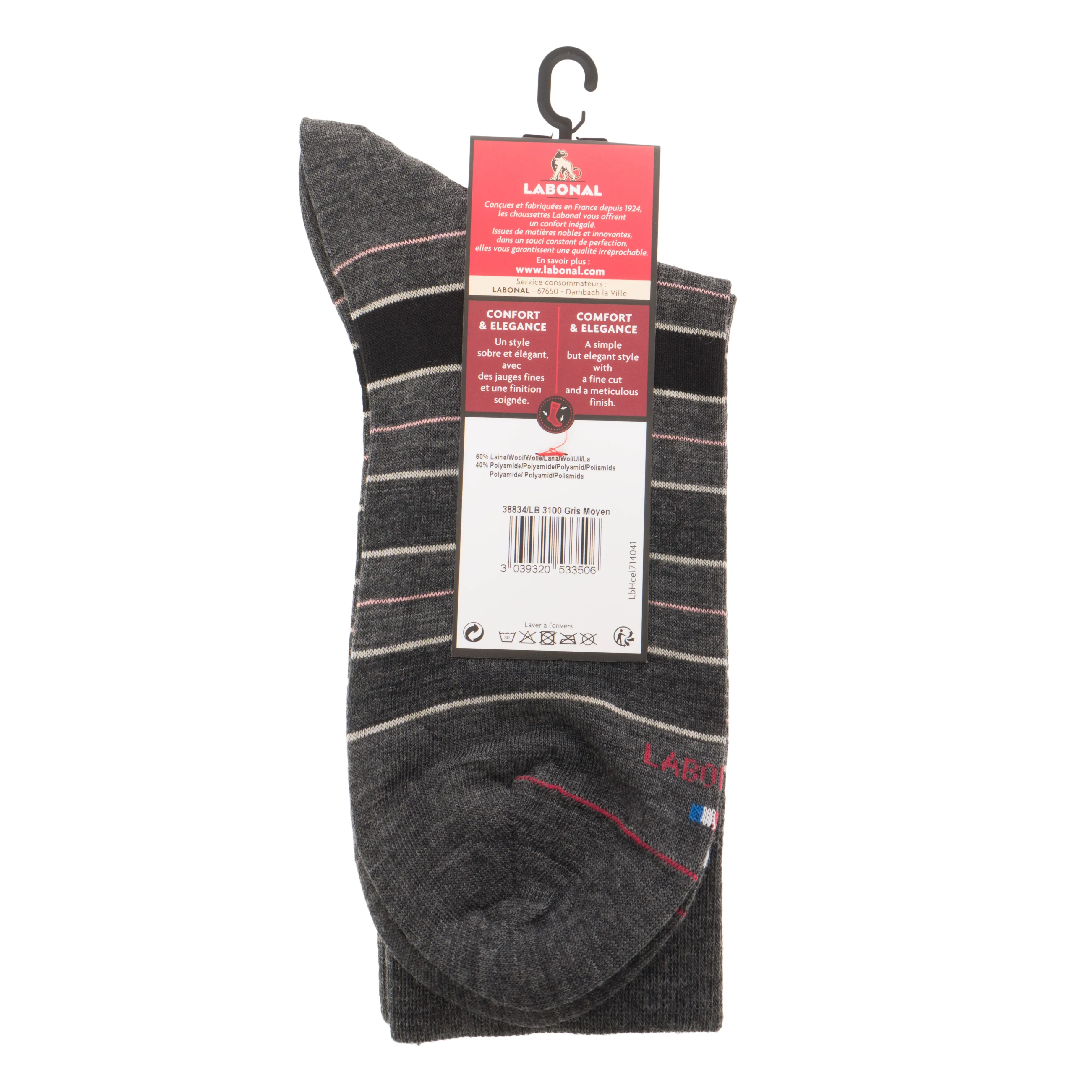 Coffret Chaussettes + Echarpe Grise - Labonal : vente chaussettes p...