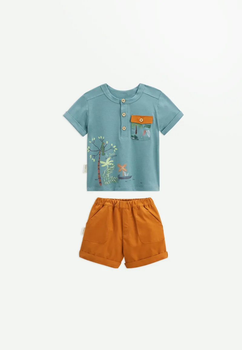 Ensemble bébé t-shirt et short Mangrove - PETIT BEGUIN