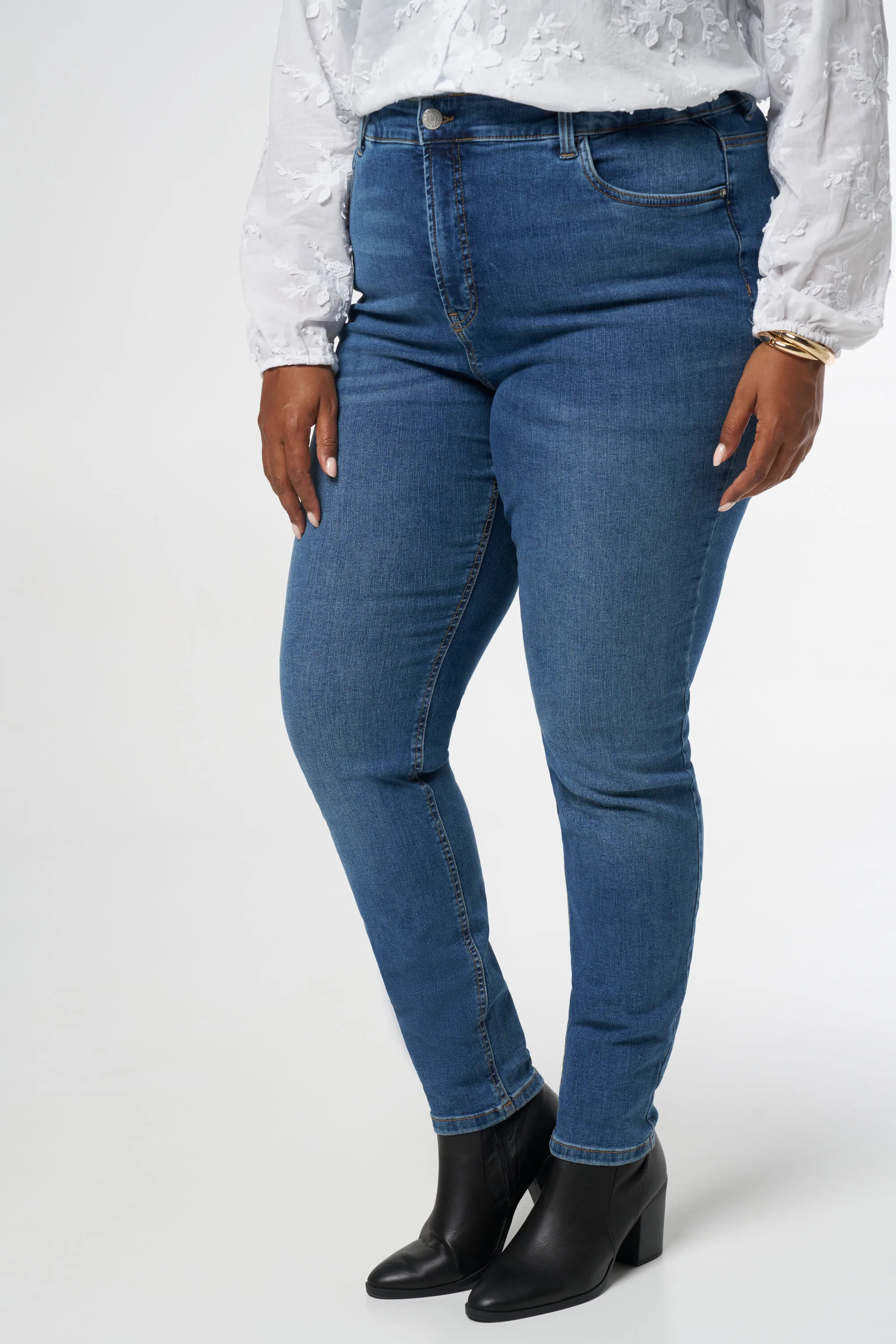 Femmes Jean skinny à taille haute Stonewash Denim | MS Mode