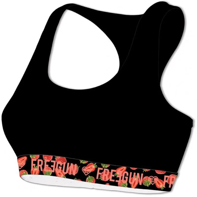 FREEGUN Brassière Femme Coton bio FRAISE Noir