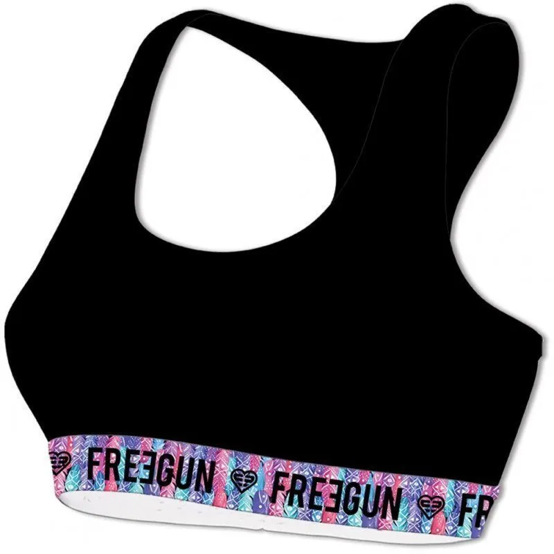 FREEGUN Brassière Femme Coton bio PLUME Noir