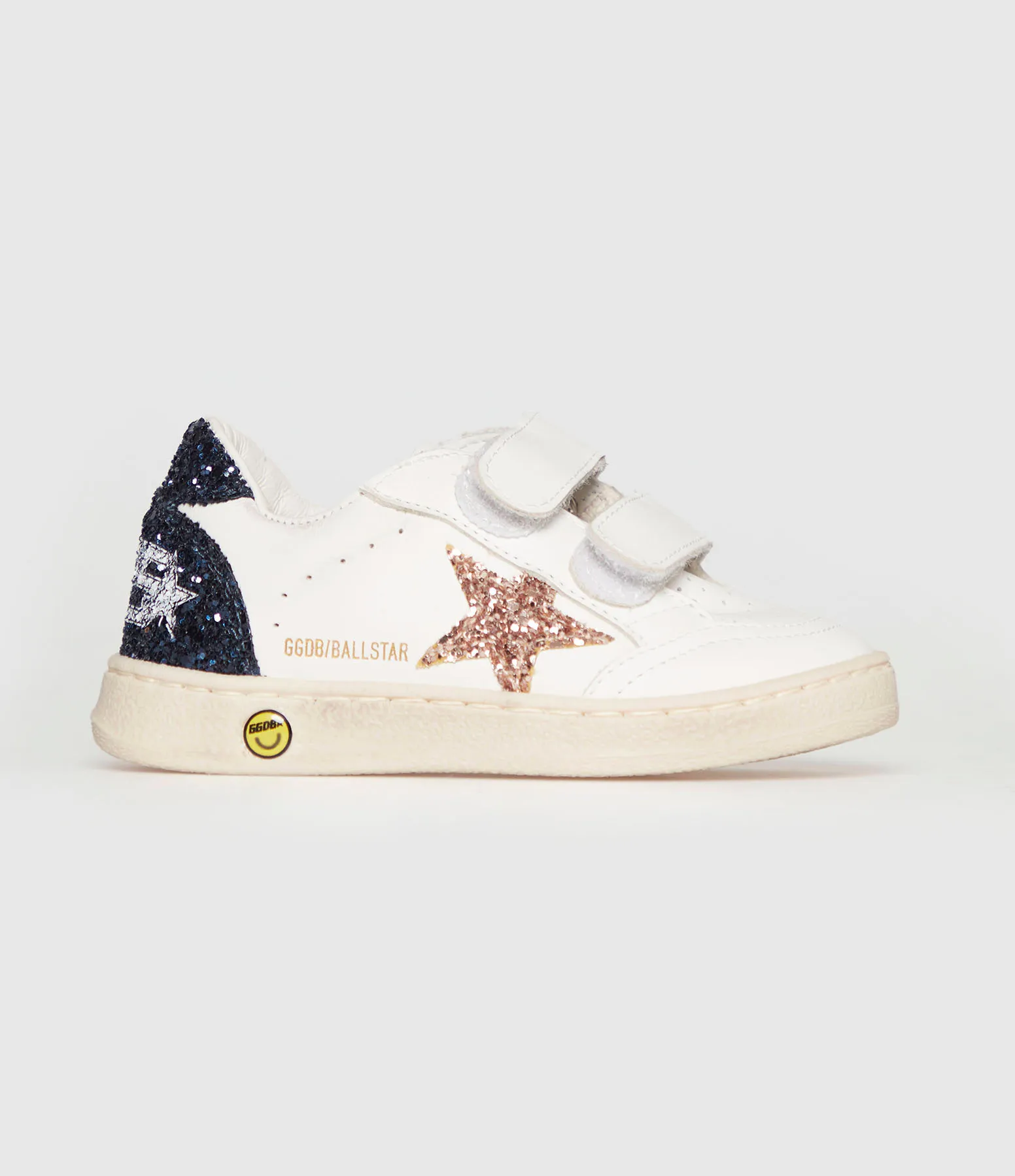 GOLDEN GOOSE Partager  Baskets Bébé Ballstar Strap White/Gold/Blue  