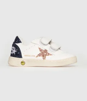 GOLDEN GOOSE Partager  Baskets Bébé Ballstar Strap White/Gold/Blue  