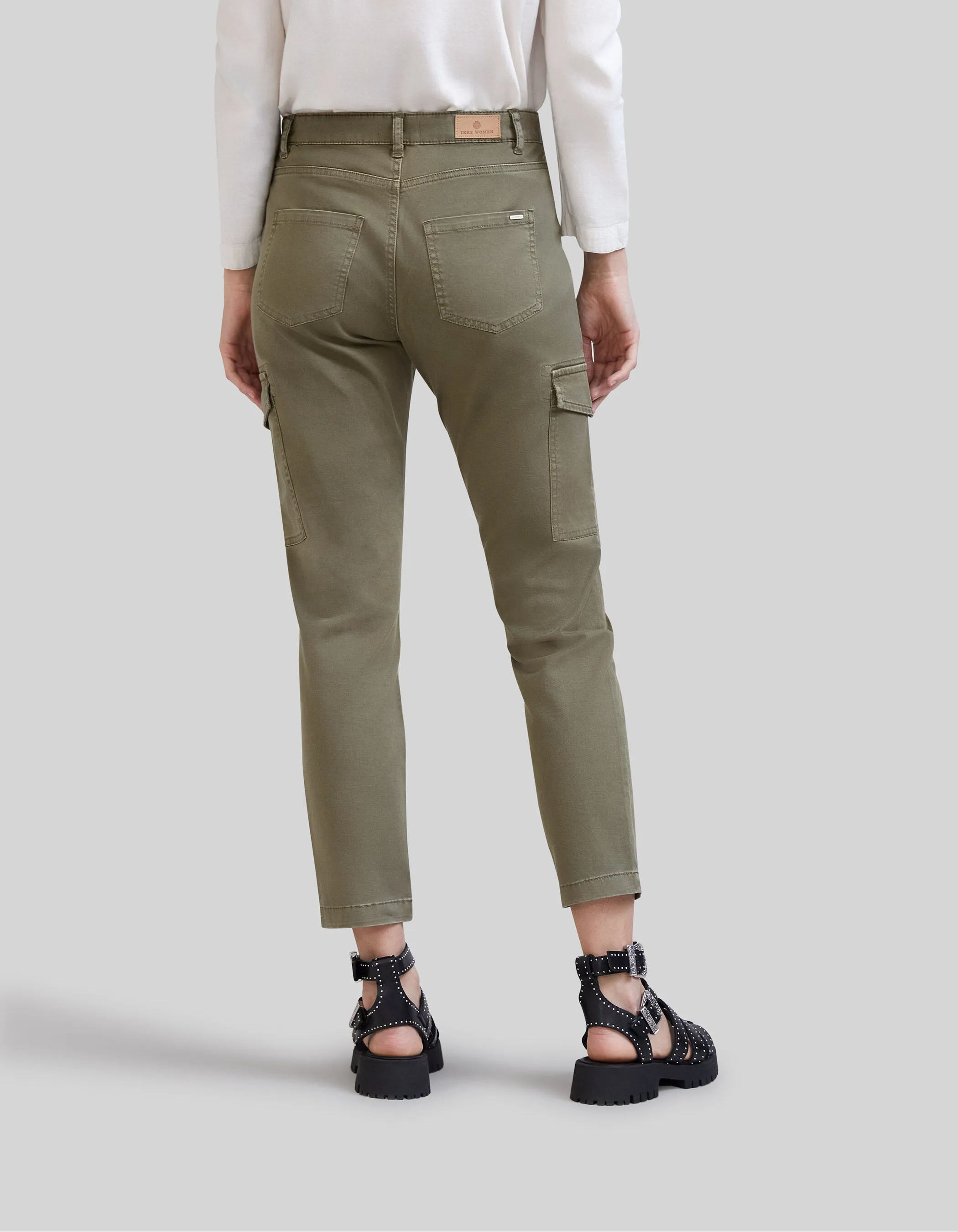 Jean battle kaki cropped Femme