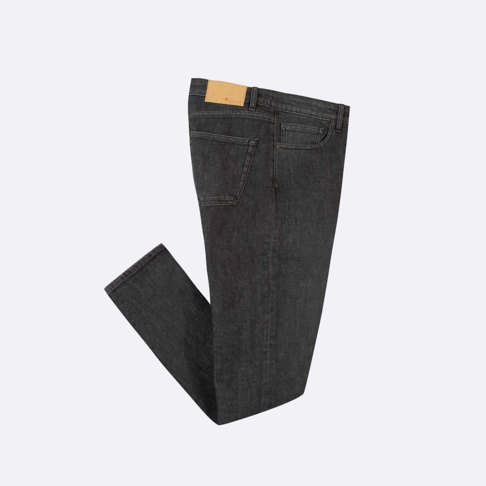 Jean black washed coupe slim végan coton - modèle Denim - FAGUO