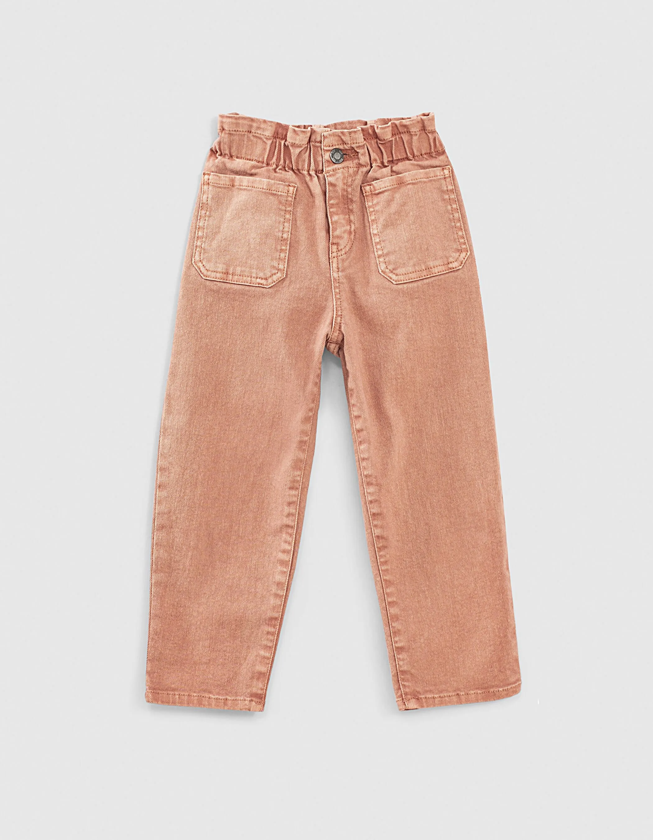 Jean paper bag dusty rose fille