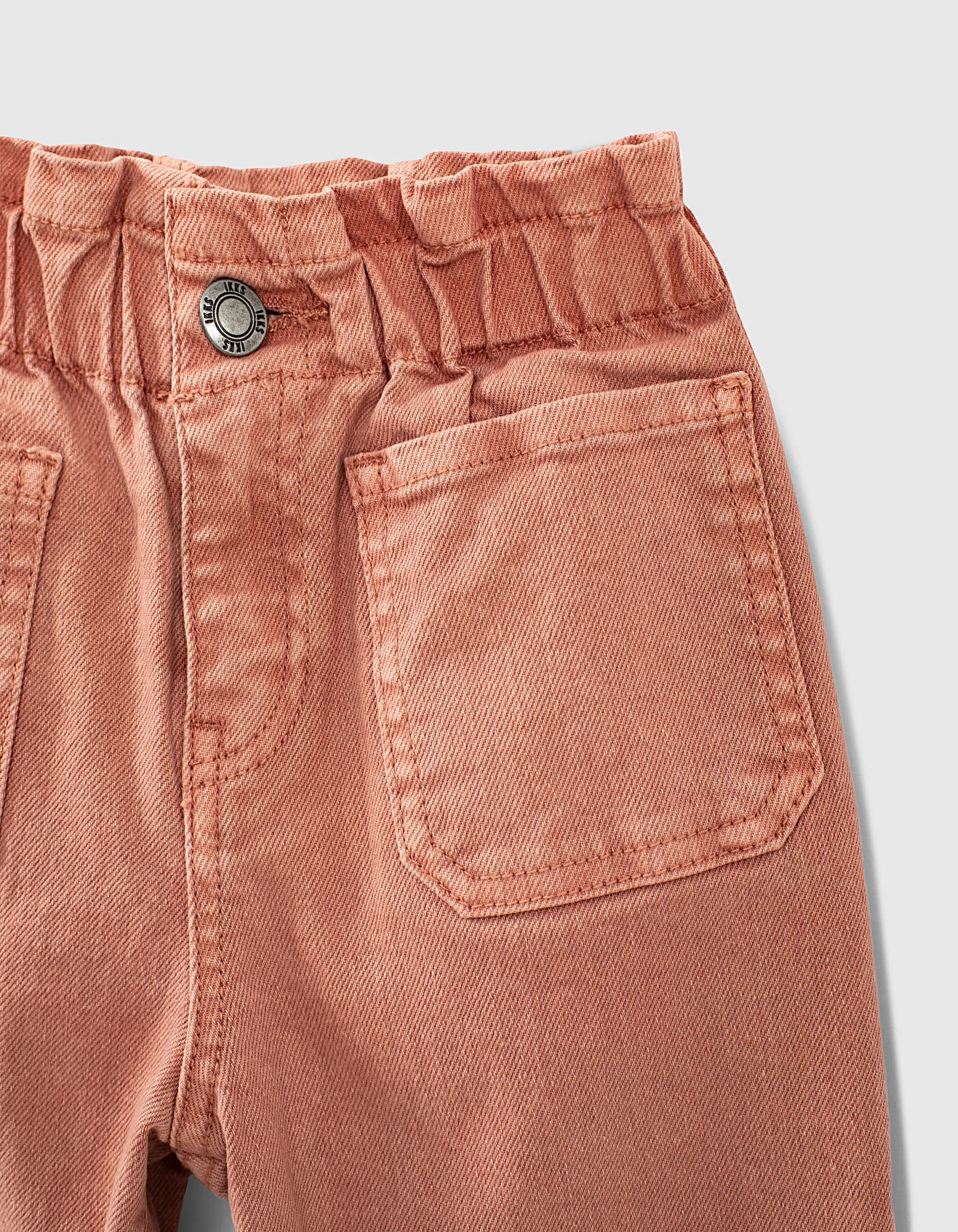 Jean paper bag dusty rose fille