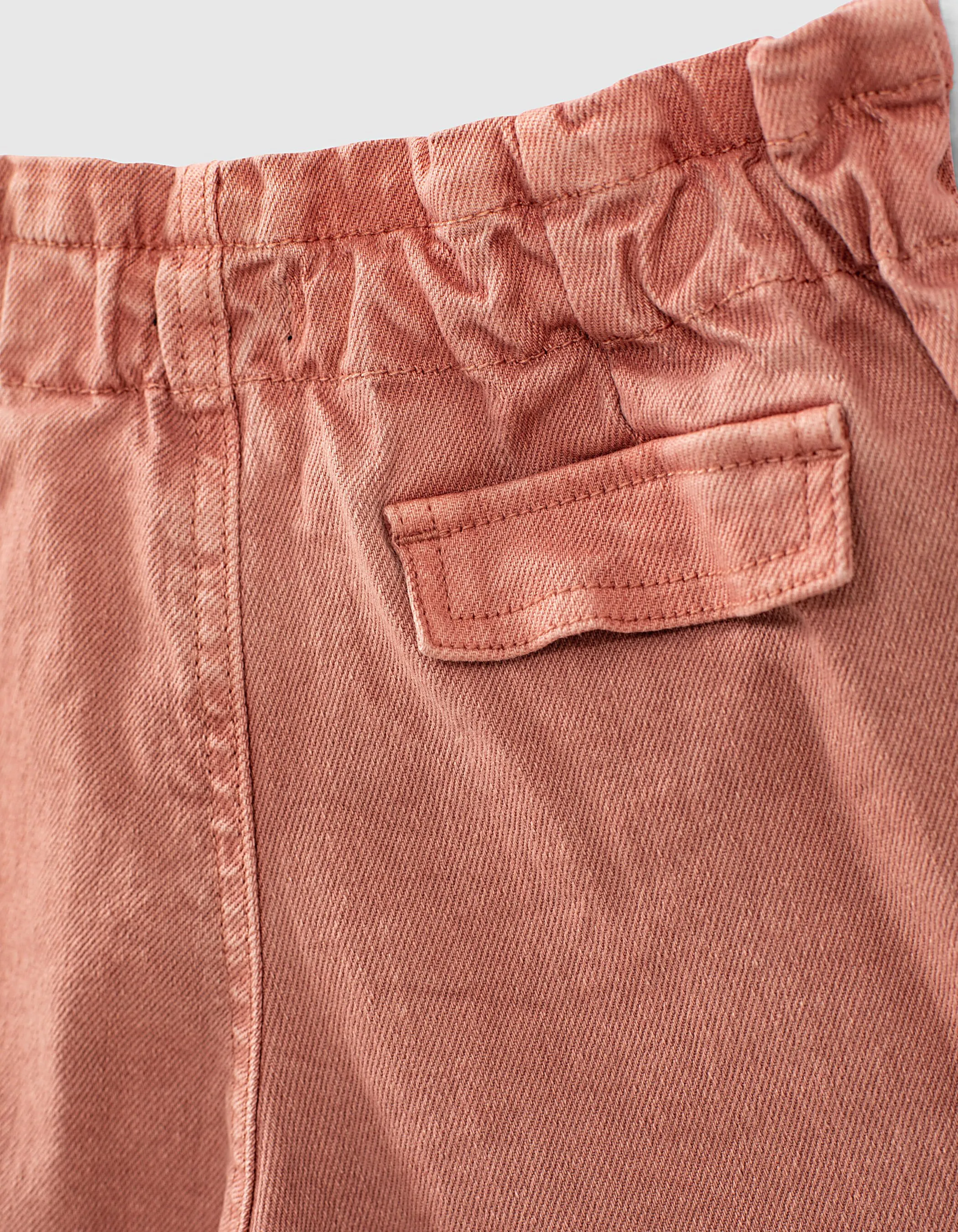 Jean paper bag dusty rose fille