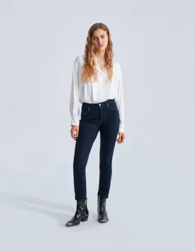 Jean slim bleu clouté 7/8e Powerstretch Waterless Femme