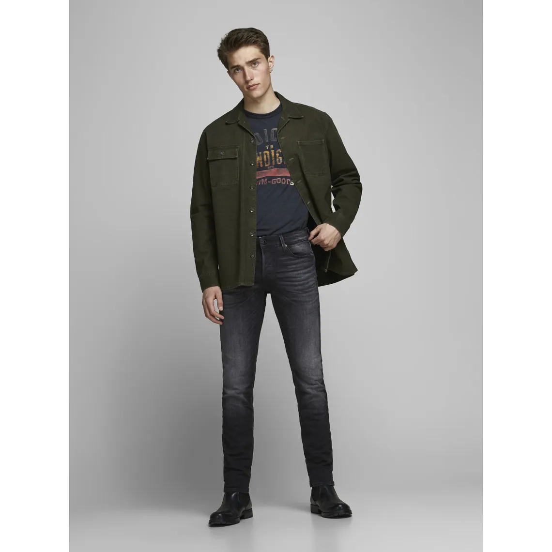 Jean slim Fit Noir bleu Jack & Jones - Jean Homme sur MenCorner