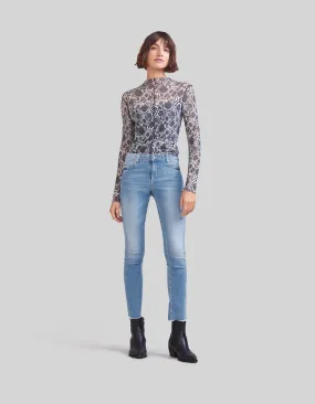 Jean slim light blue ceinture strassée Femme