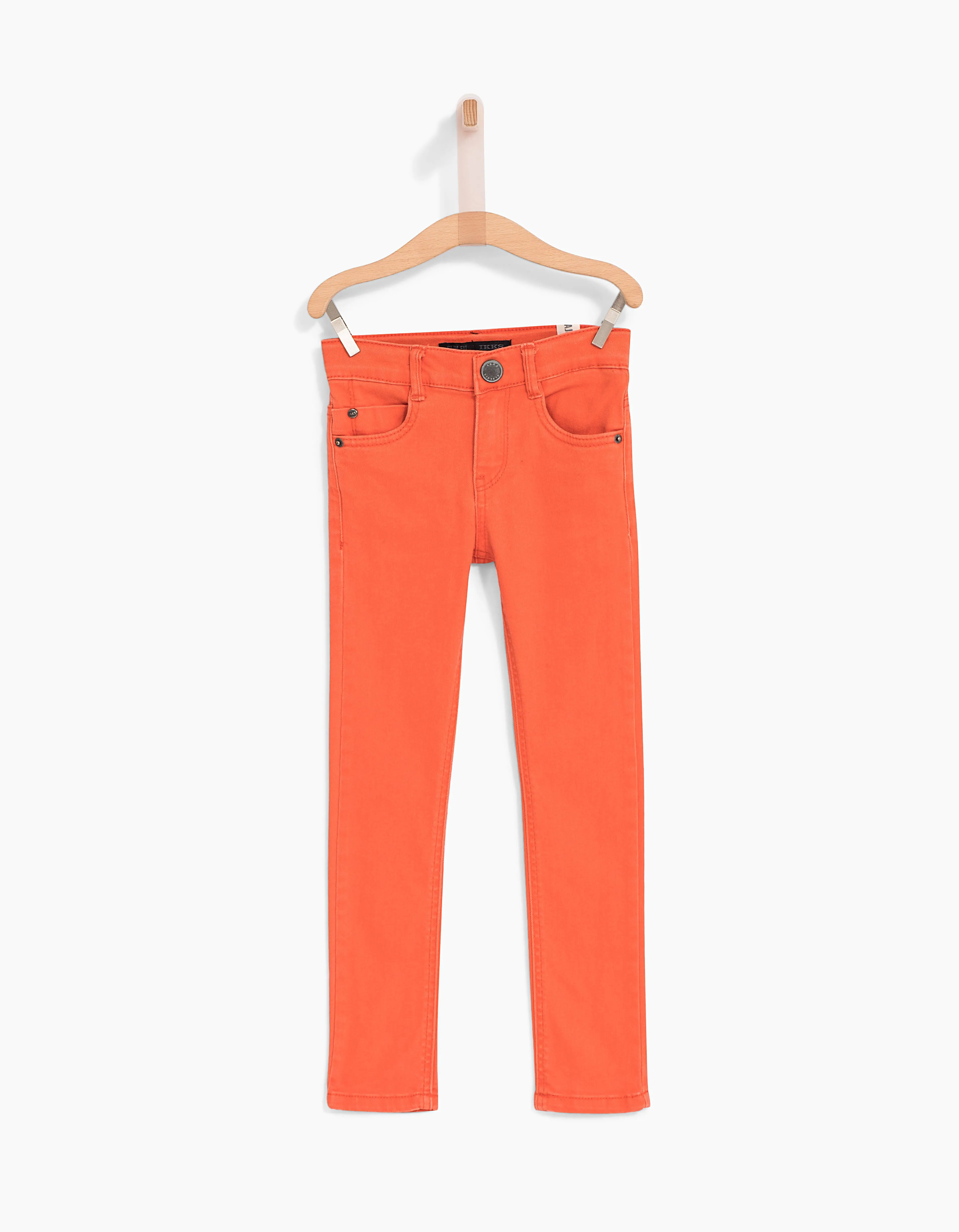 Jean slim orange moyen à taille ajustable garçon