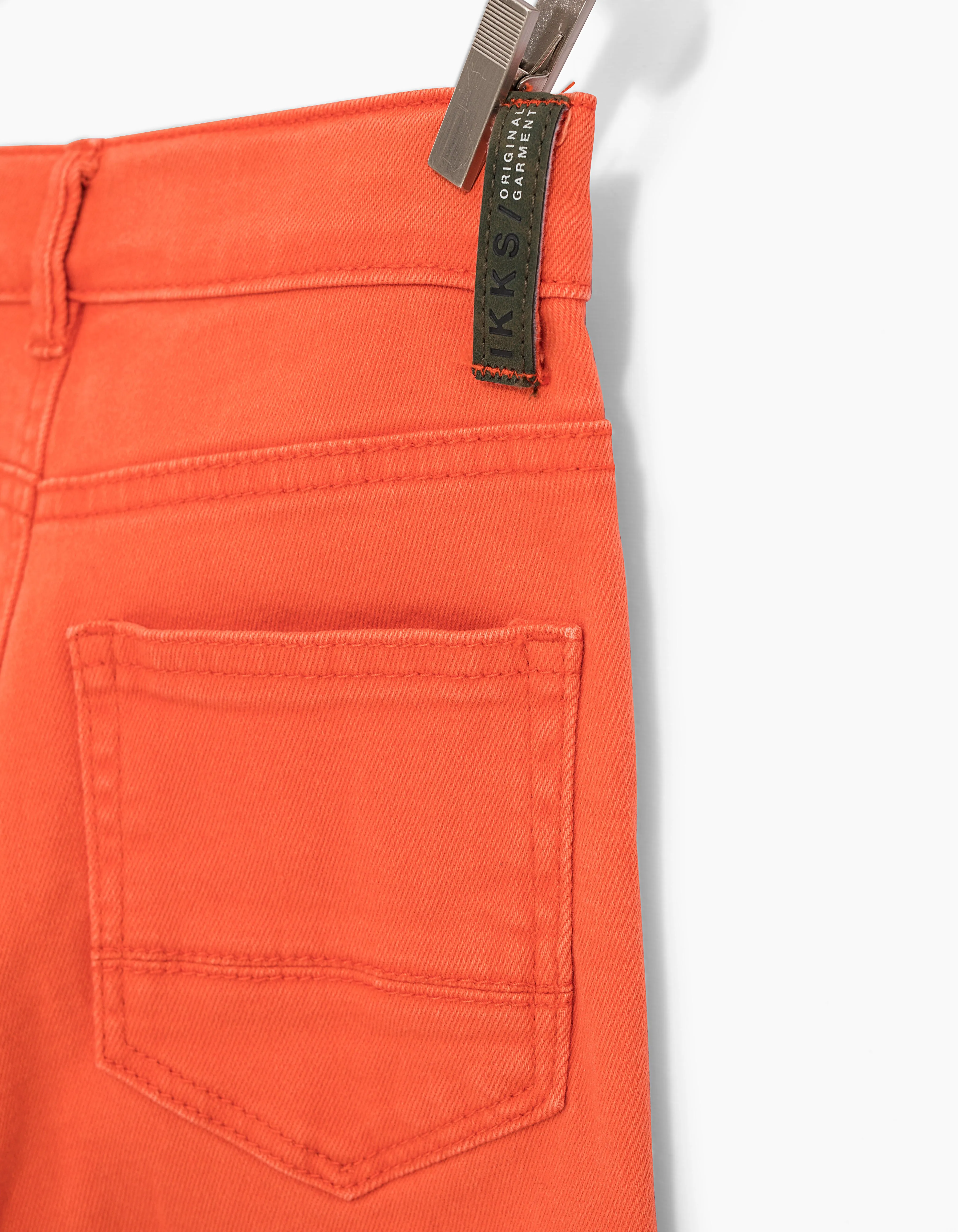 Jean slim orange moyen à taille ajustable garçon