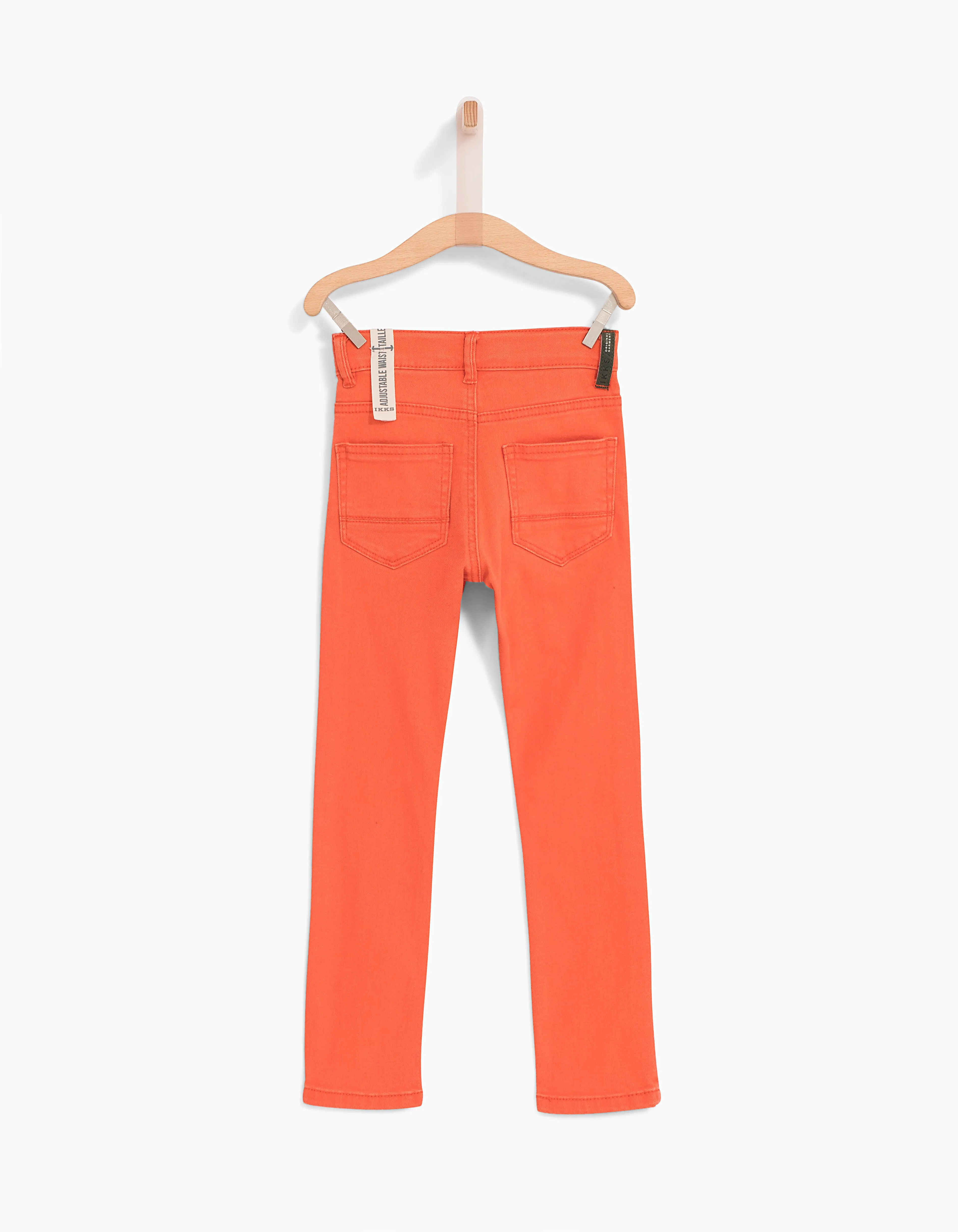 Jean slim orange moyen à taille ajustable garçon