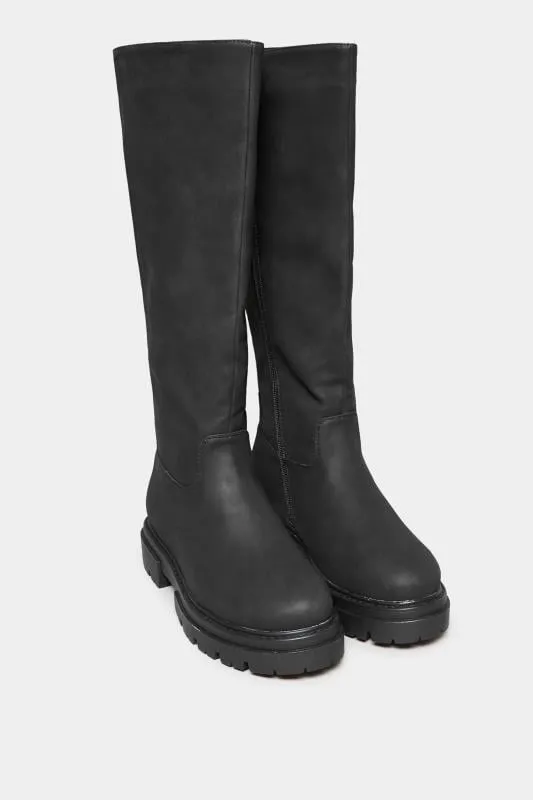 LIMITED COLLECTION - Bottes Noires Chunky Pieds Larges E & Extra Larges EEE