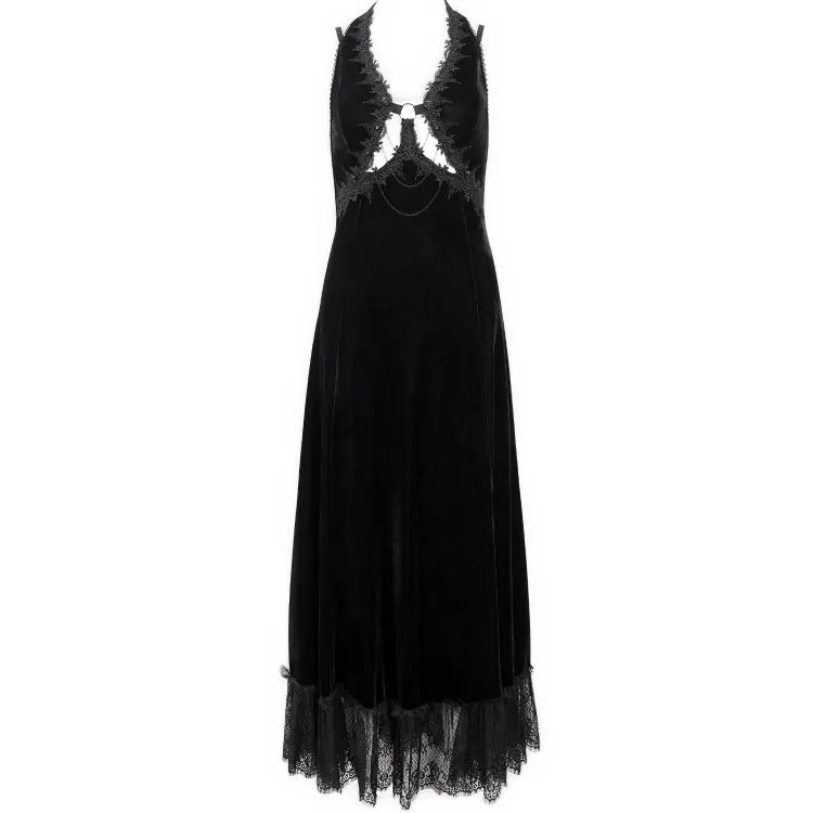 Longue Robe 'Alicia' en Velours Noir