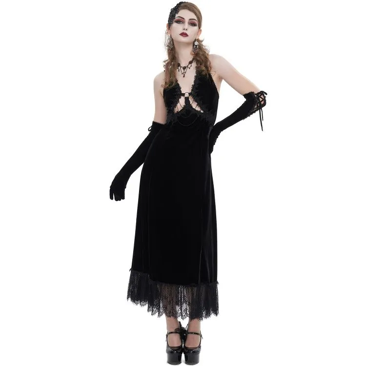 Longue Robe 'Alicia' en Velours Noir