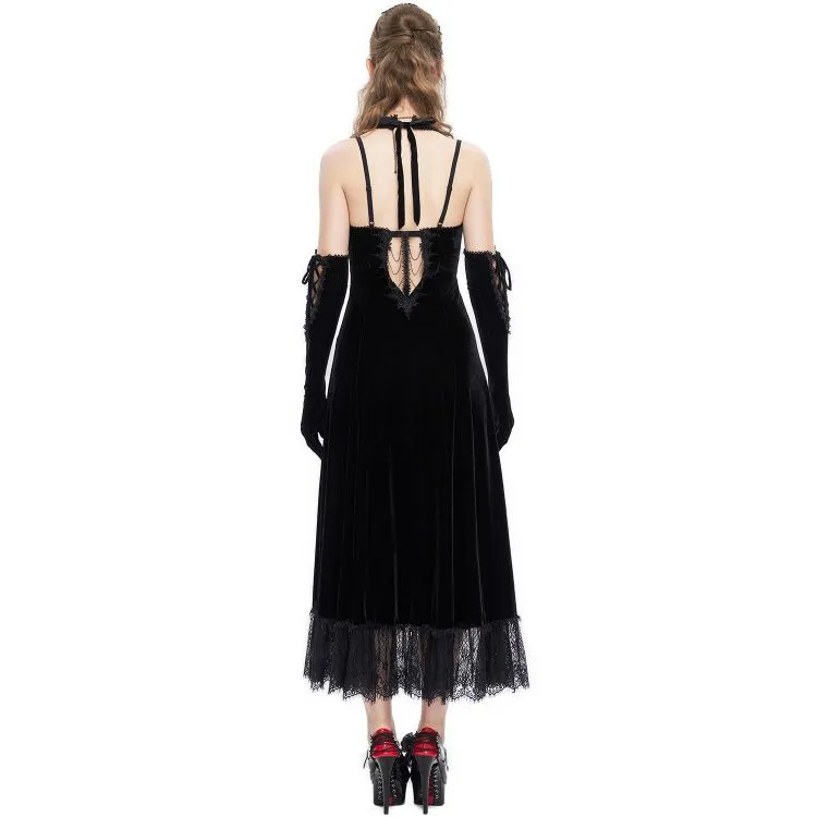 Longue Robe 'Alicia' en Velours Noir