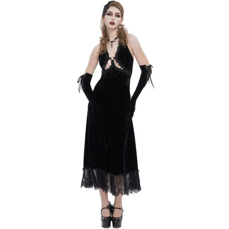 Longue Robe 'Alicia' en Velours Noir