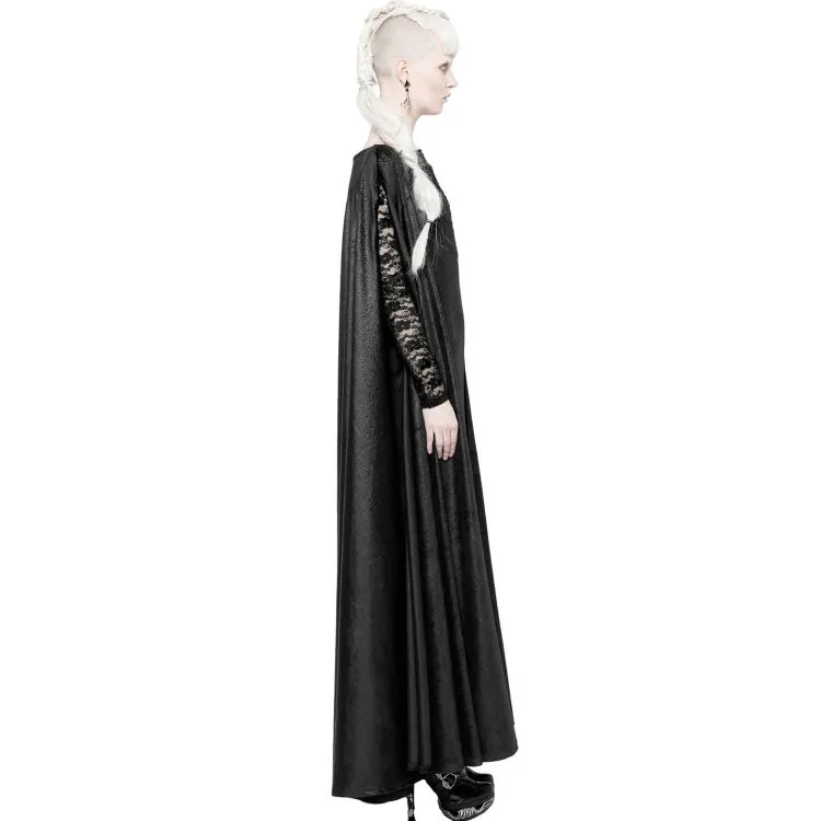 Longue Robe Cape Gothique 'Nightspell' Noire