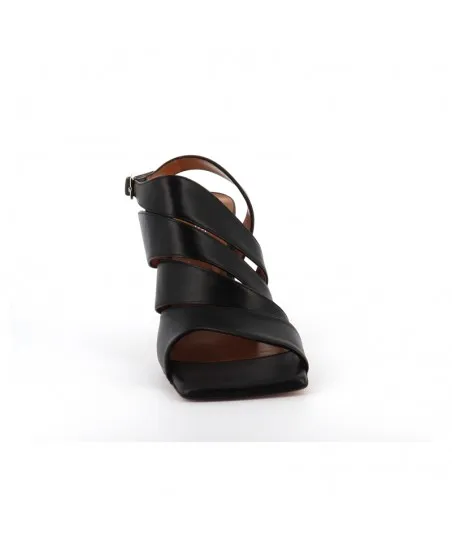 MINA SANDALE A TALON CUIR NOIR