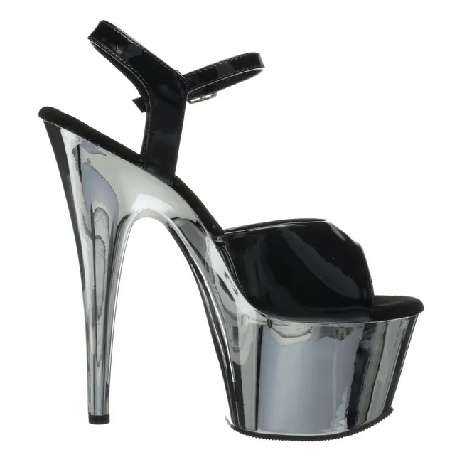 Noir 18 cm ADORE-709 Chrome Plateforme Talons Hauts