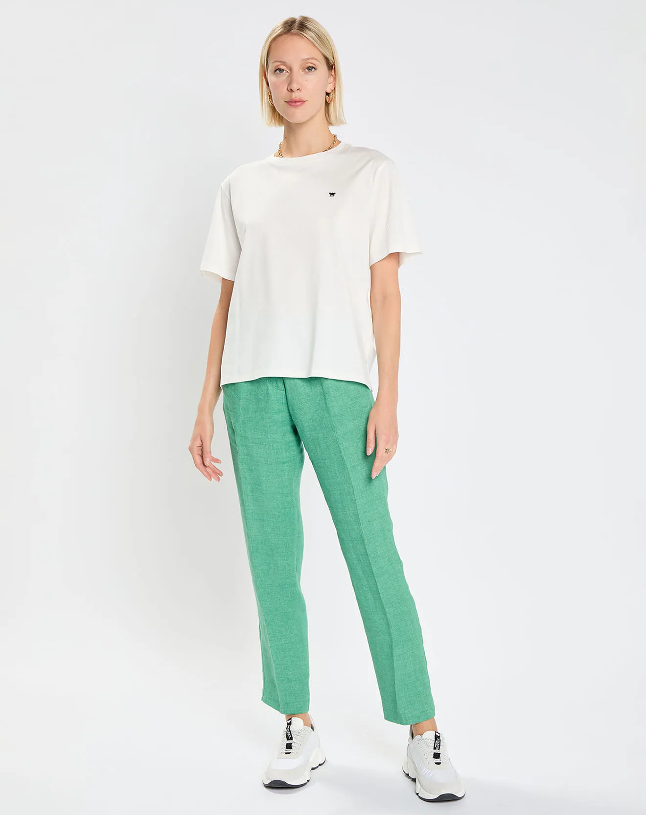 Pantalon 100% Lin Nobile vert